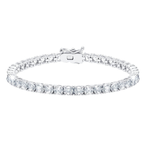 Classic Large Brilliant Tennis Bracelet Finished in Pure Platinum