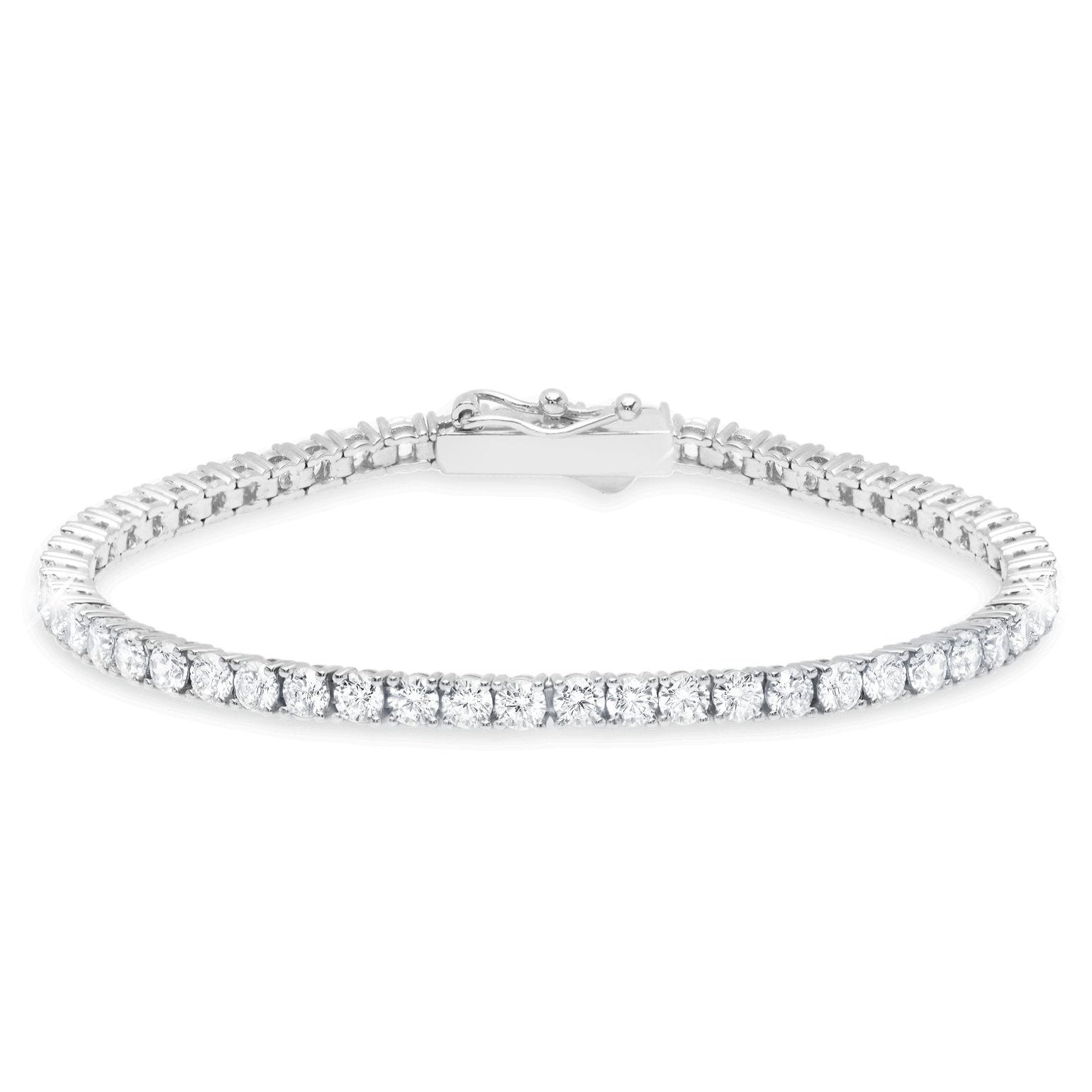  CRISLU Classic Medium Brilliant Tennis Bracelet Finished in Pure Platinum - XX - Bonton