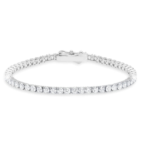 Classic Medium Brilliant Tennis Bracelet Finished in Pure Platinum