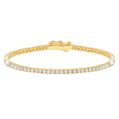 Classic Small Brilliant Tennis Bracelet Finished in 18kt Yellow Gold