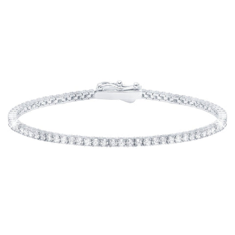 Classic Small Brilliant Tennis Bracelet Finished in Pure Platinum
