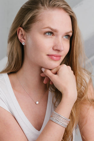 Classic Small Brilliant Tennis Bracelet Finished in Pure Platinum