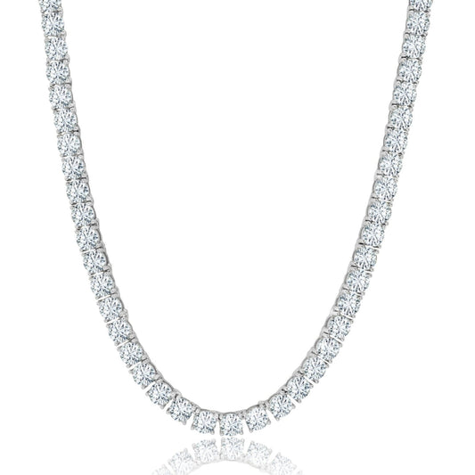 Classic Tennis Necklace Finished in Pure Platinum - 16"