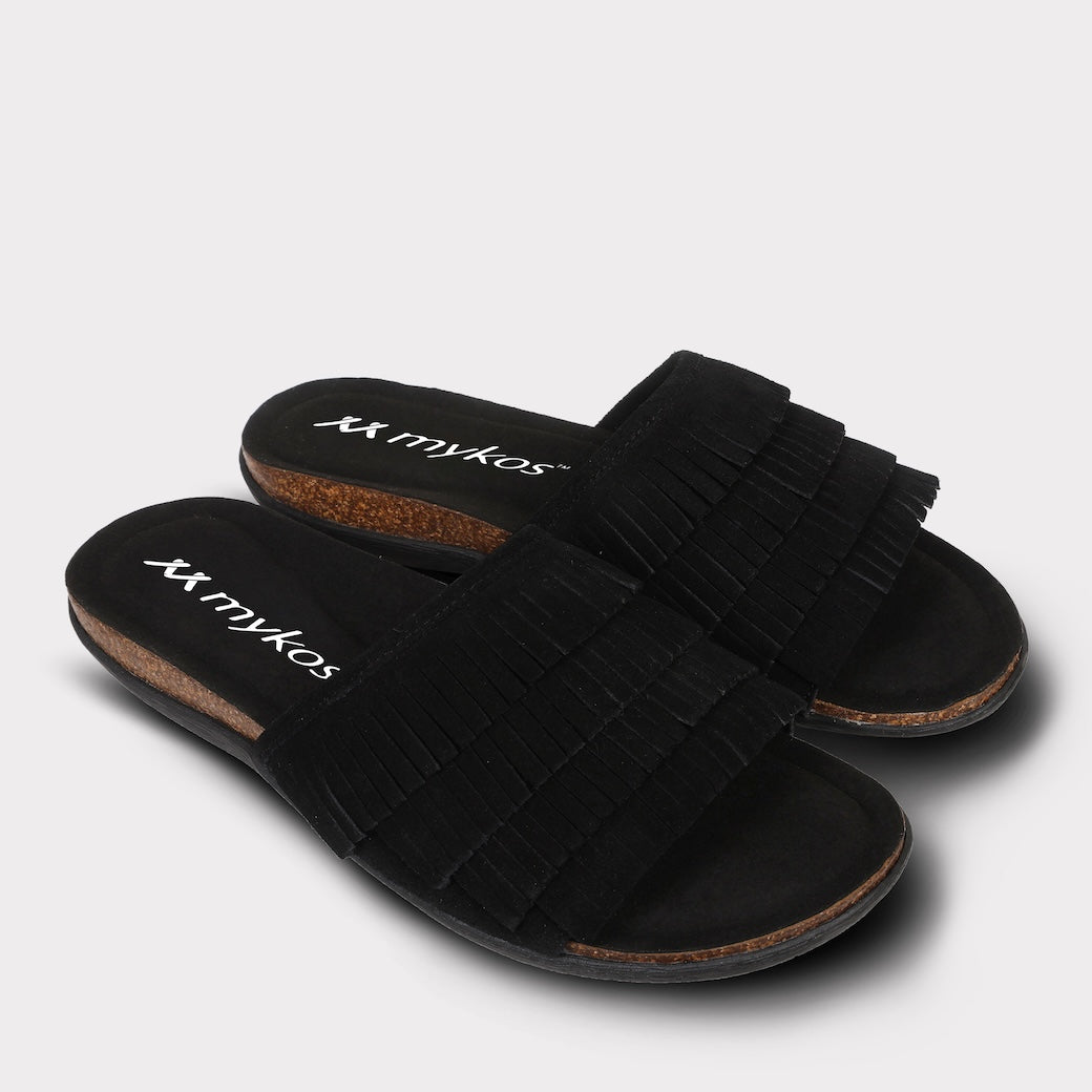  Mykos Clea Women's Slide Sandal - Black - Bonton