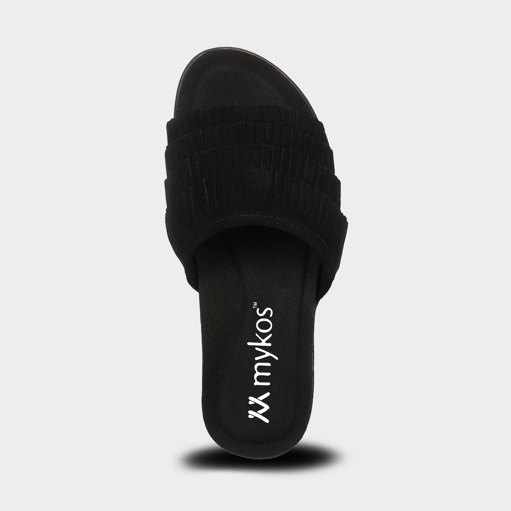  Mykos Clea Women's Slide Sandal - Black - Bonton