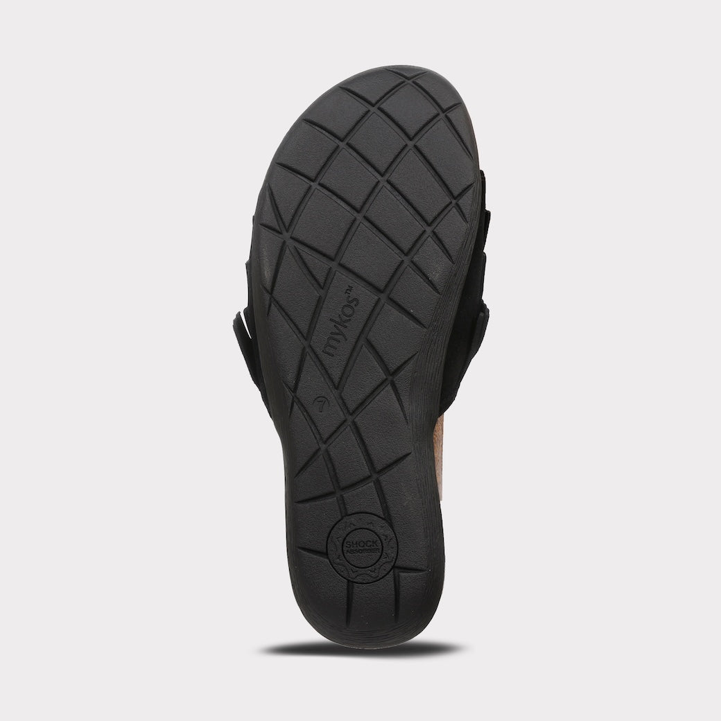  Mykos Clea Women's Slide Sandal - Black - Bonton