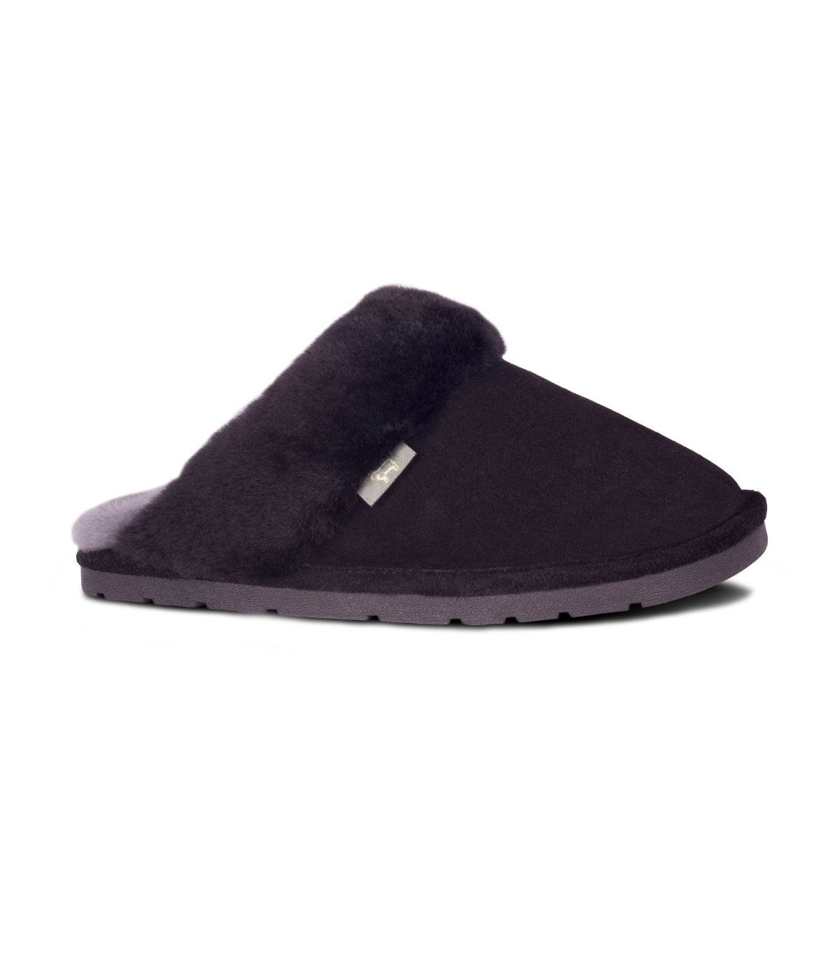  Cloud Nine Cloud Nine Sheepskin Ladies Scuff Slip-On Slippers - Black - Bonton