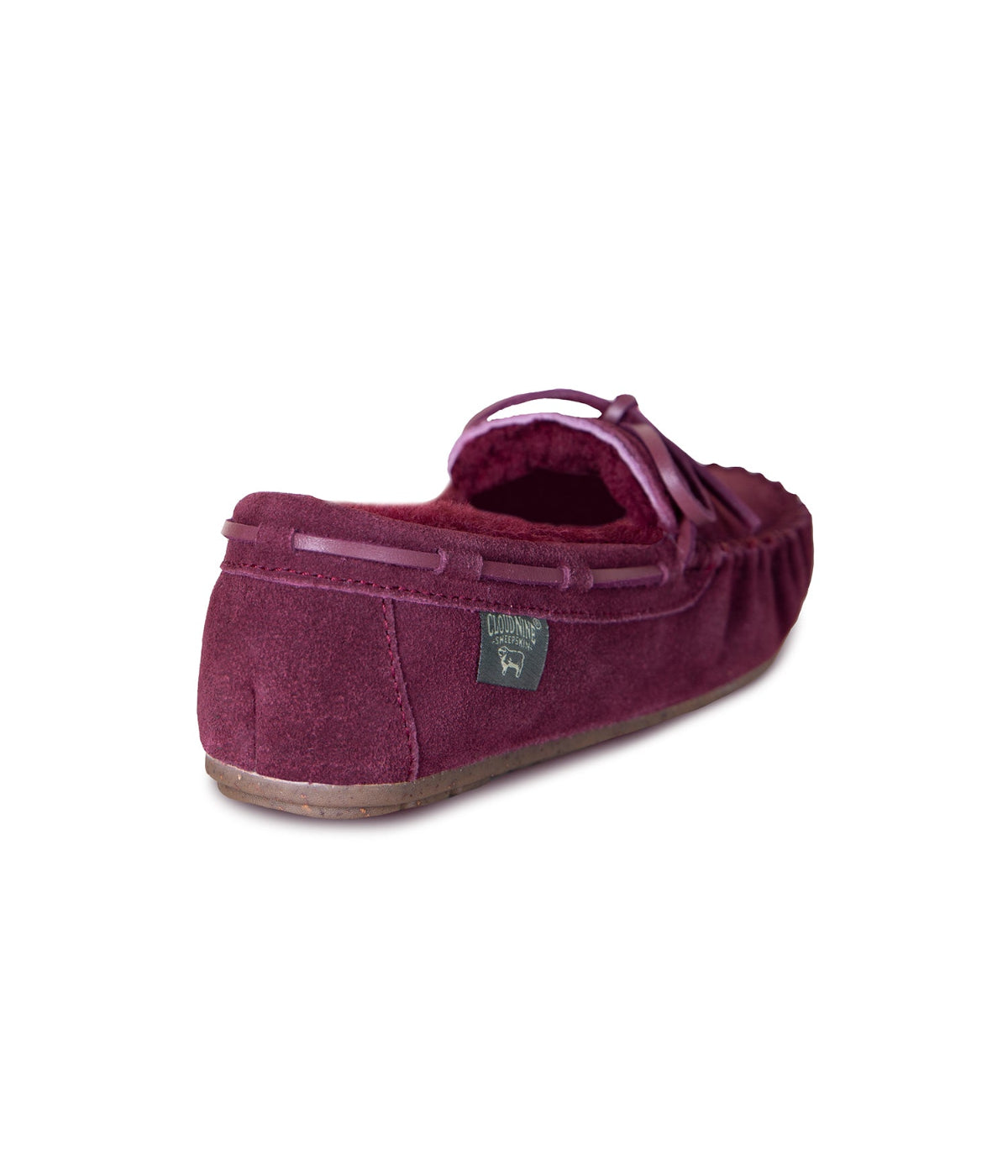  Cloud Nine Cloud Nine Sheepskin Ladies Driving Moc Indoor/Outdoor - Burgundy - Bonton