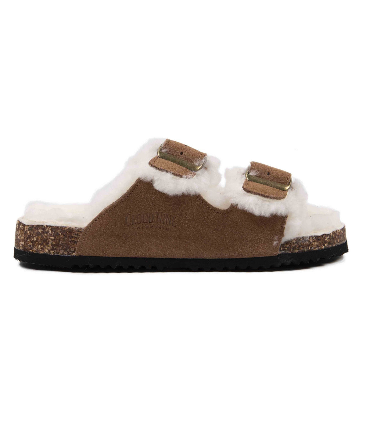  Cloud Nine Cloud Nine Sheepskin Ladies Felicia Scuff Sandals Indoor/Outdoor - Chestnut - Bonton