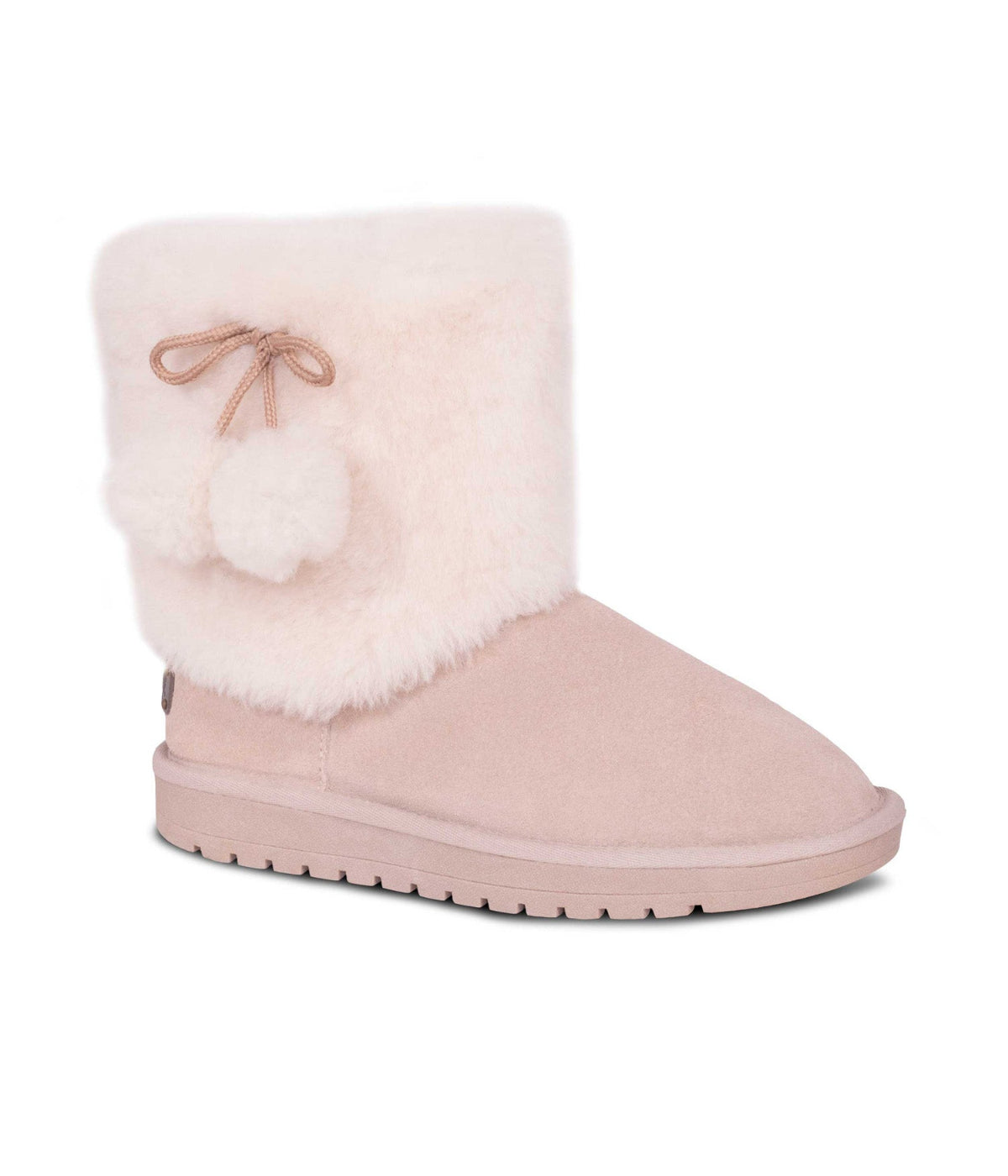  Cloud Nine Cloud Nine Sheepskin Ladies Pom Pom 9 inch Comfort Winter Boots - Sand - Bonton