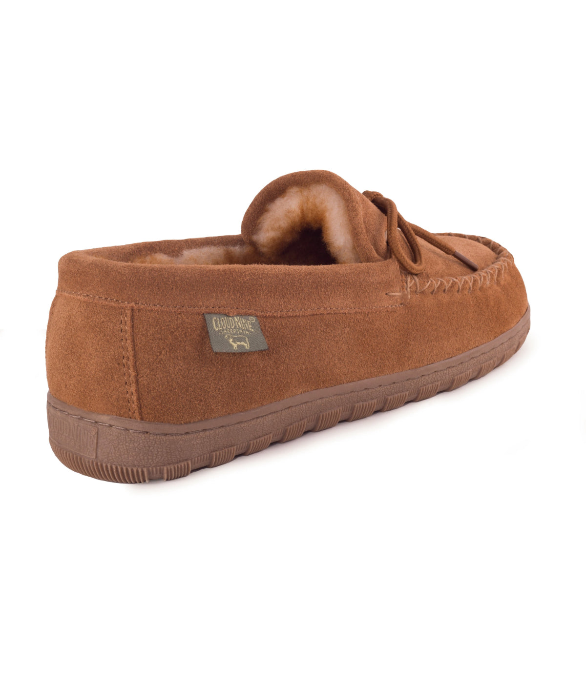  Cloud Nine Cloud Nine Sheepskin Mens Moccasin Indoor/Outdoor Slippers - Chestnut - Bonton