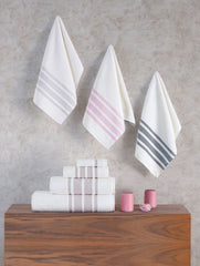 Contrast Border 4 Piece Wash Towel Set