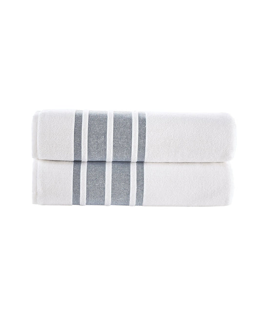 Contrast Border Bath Sheet 2 Piece Set