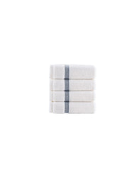 Contrast Border 4 Piece Wash Towel Set