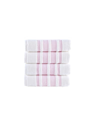 Contrast Border Hand Towel 4 Piece Set