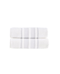 Contrast Border Bath Towel 2 Piece Set