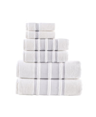 Contrast Border 6 Piece Towel Set