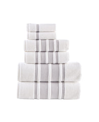 Contrast Border 6 Piece Towel Set