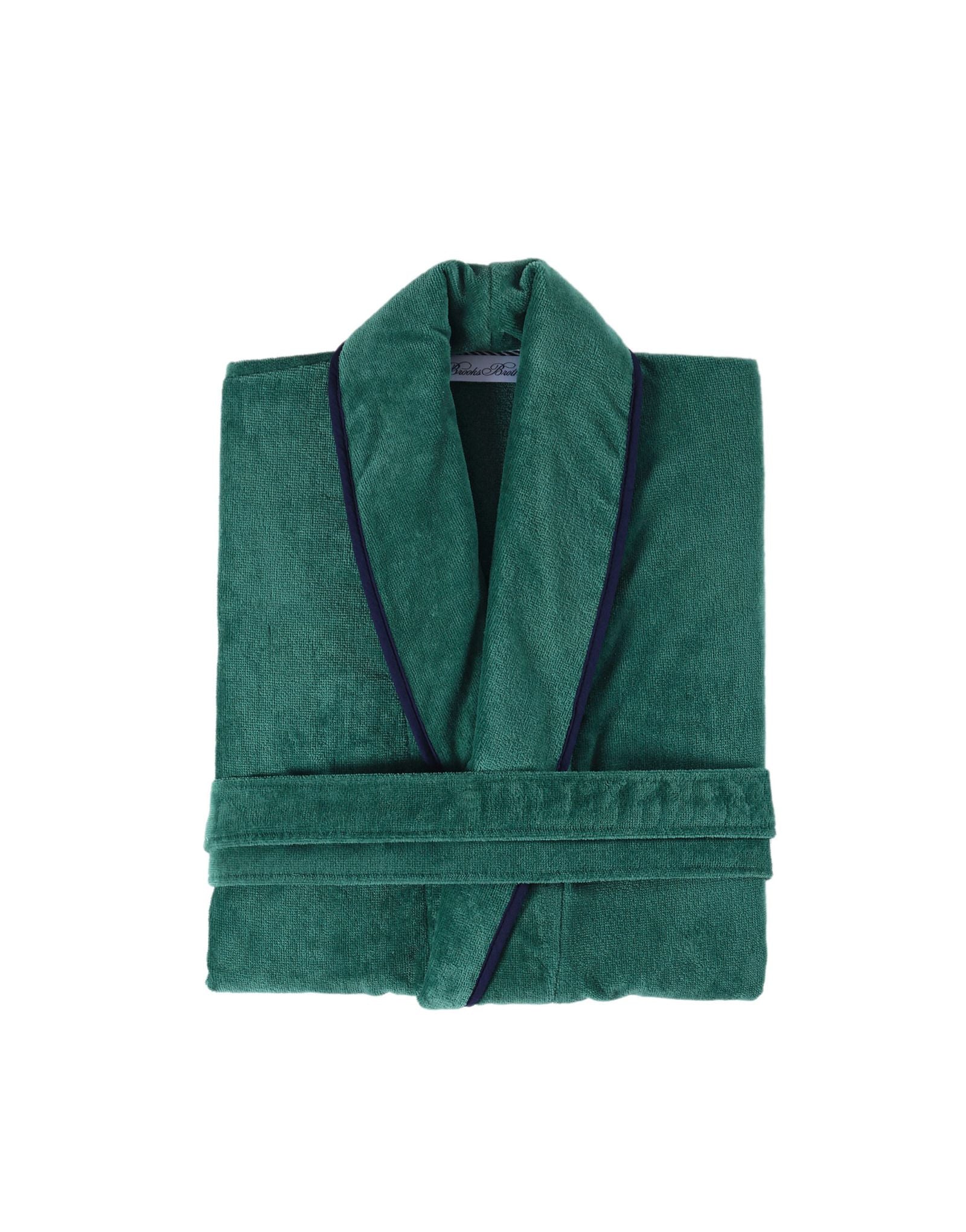  Brooks Brothers Contrast Frame Bathrobe - Deep Jungle - Bonton