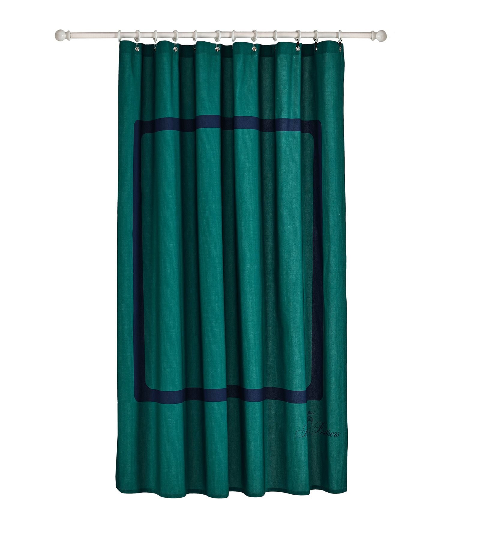  Brooks Brothers Contrast Frame Shower Curtain - Deep Jungle - Bonton