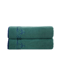 Contrast Frame Bath Towel 2 Piece Set