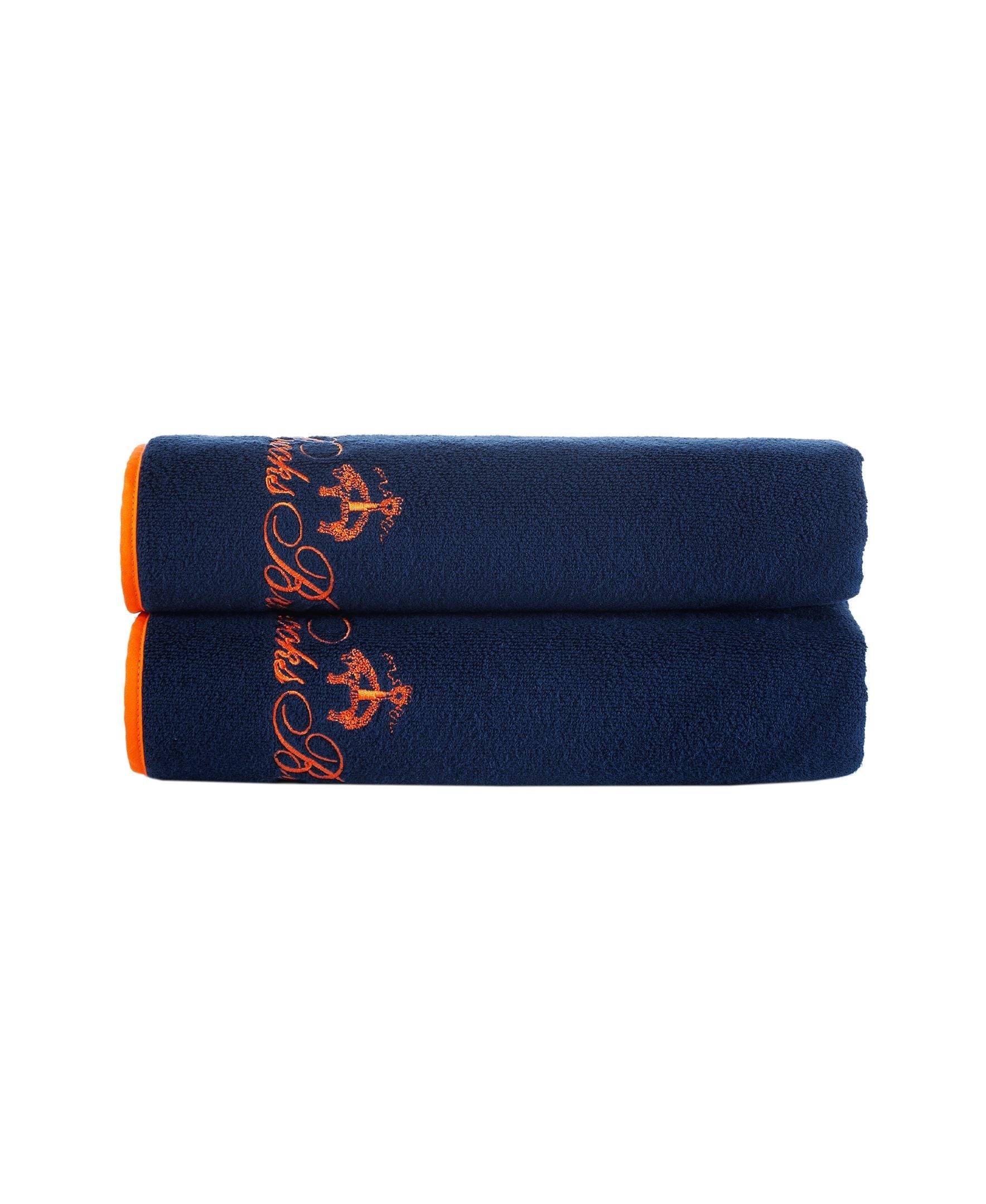  Brooks Brothers Contrast Frame Bath Towel 2 Piece Set - Deep Jungle - Bonton