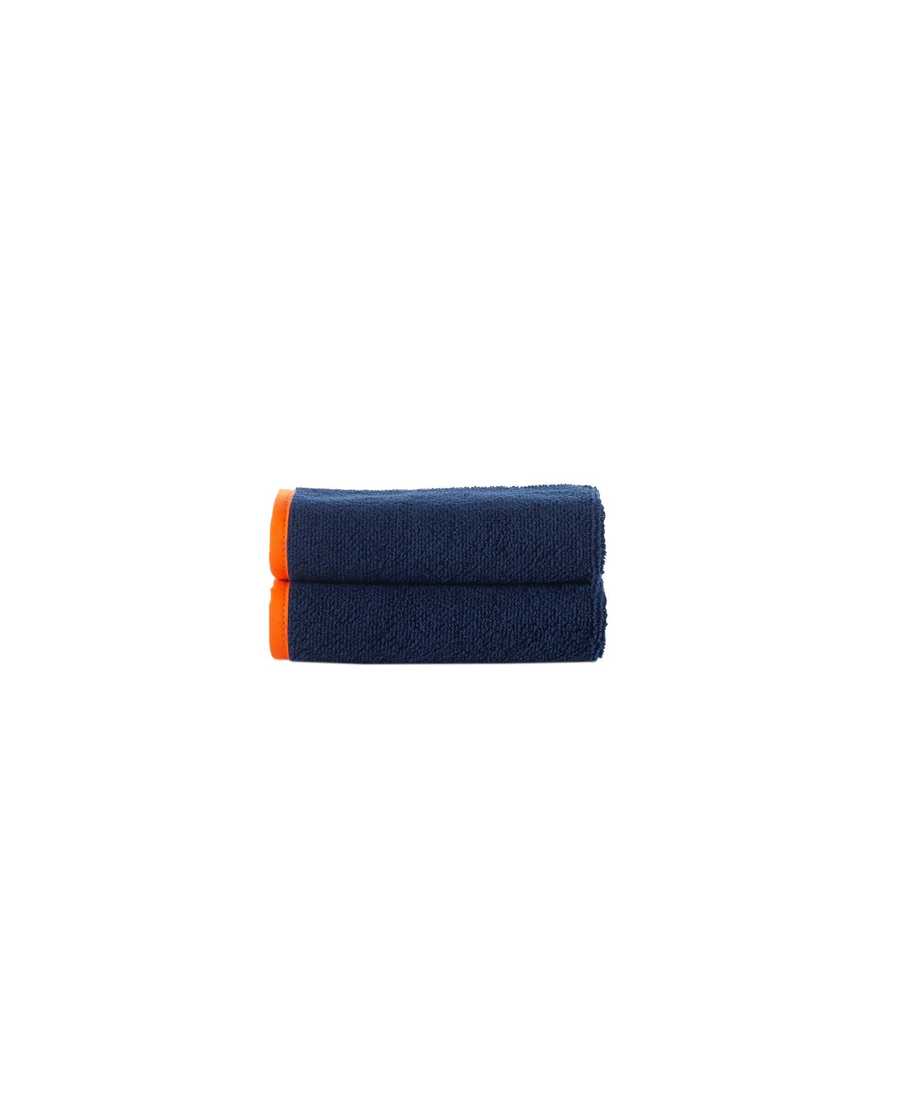  Brooks Brothers Contrast Frame 2 Piece Wash Towel Set - Navy - Bonton