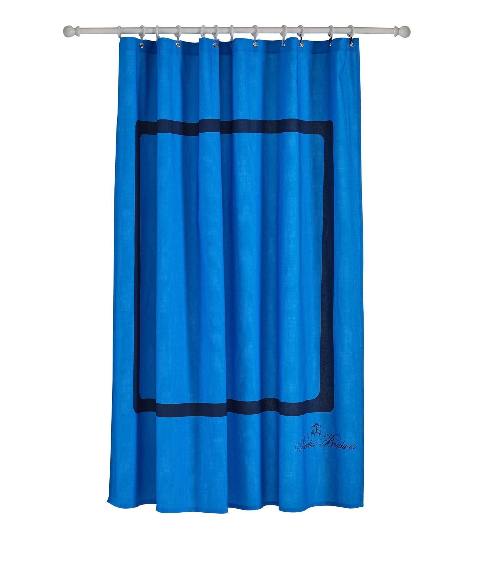  Brooks Brothers Contrast Frame Shower Curtain - Navy - Bonton