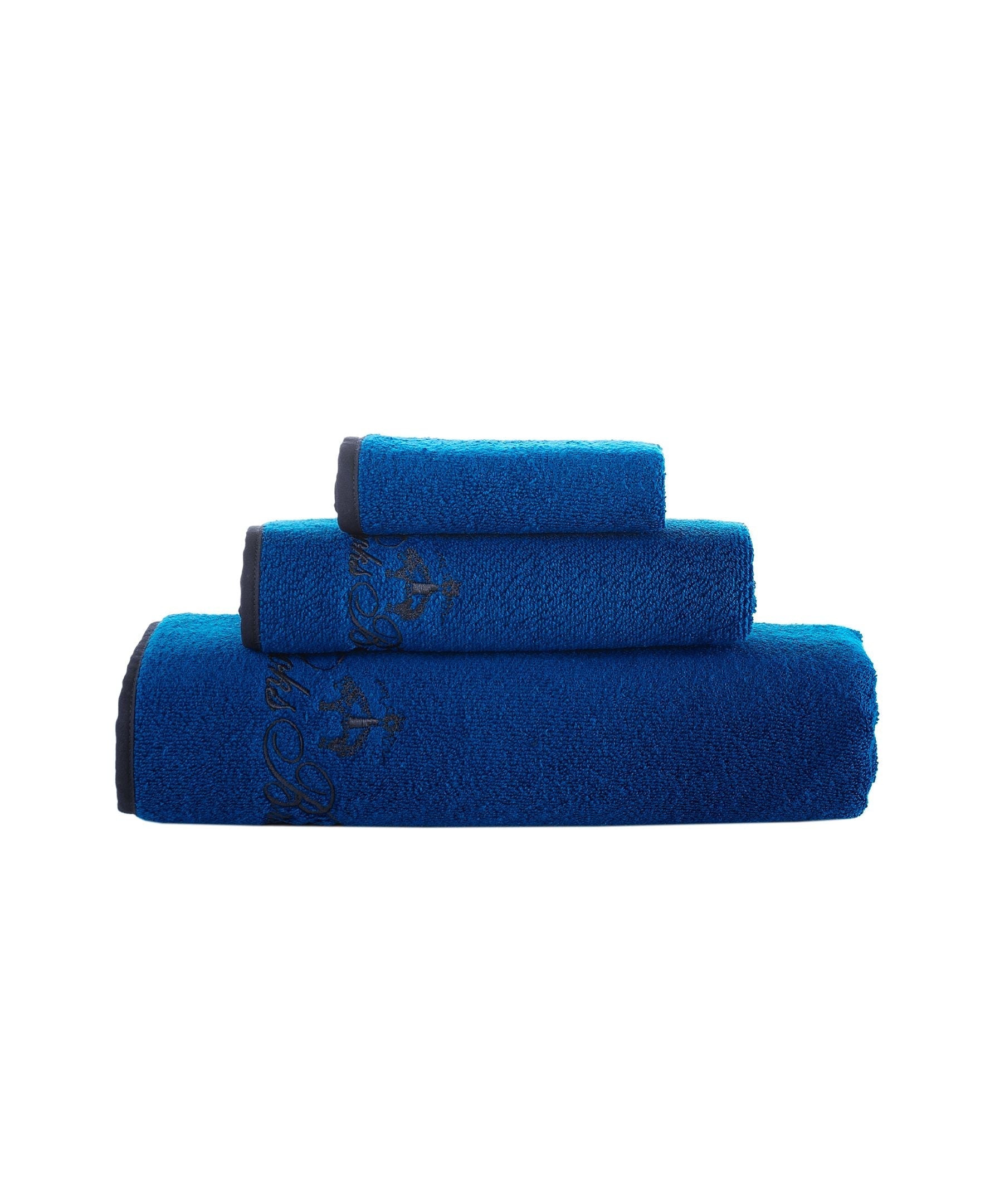  Brooks Brothers Contrast Frame 3 Piece Towel Set - Royal Blue - Bonton