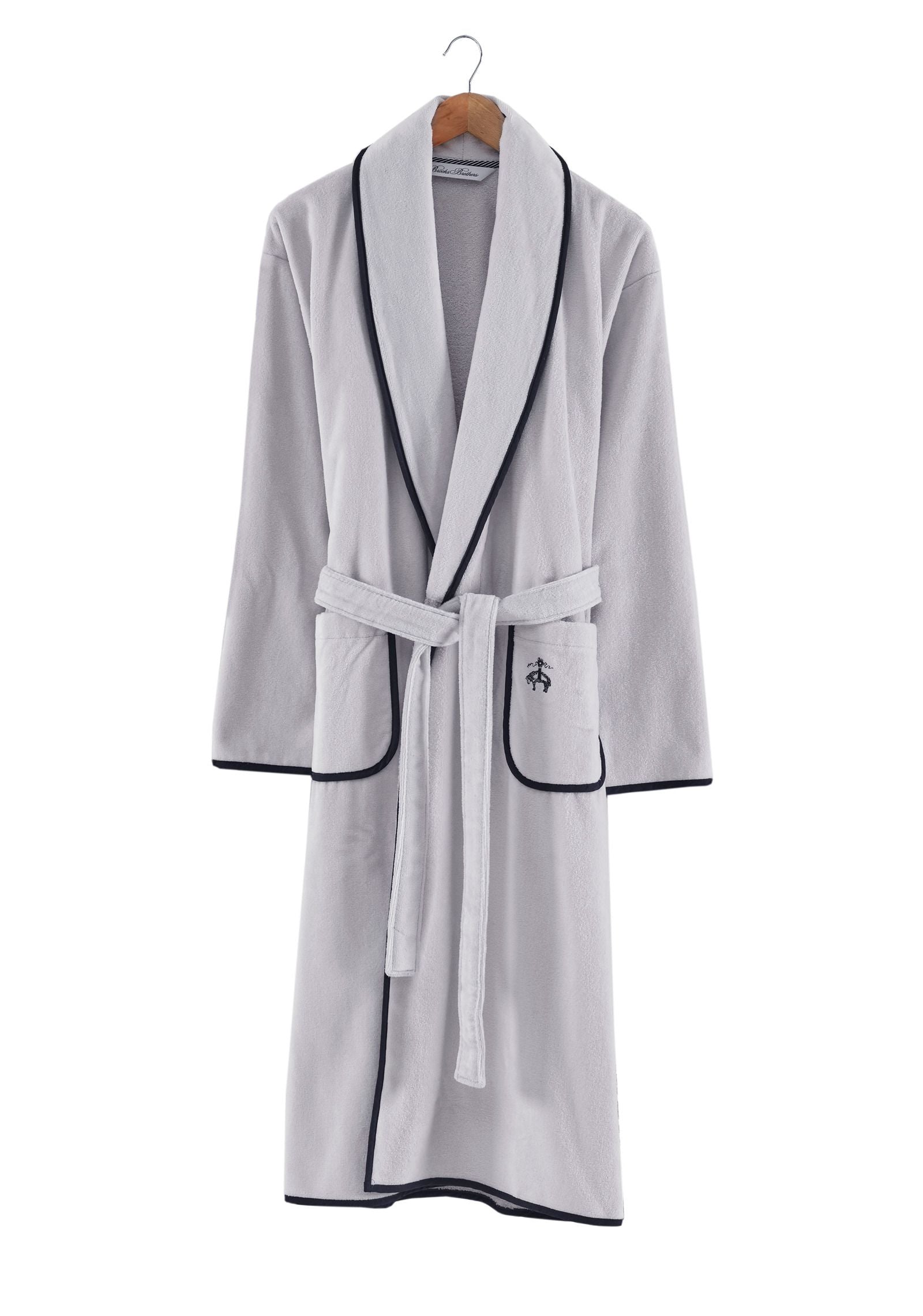  Brooks Brothers Contrast Frame Bathrobe - Deep Jungle - Bonton