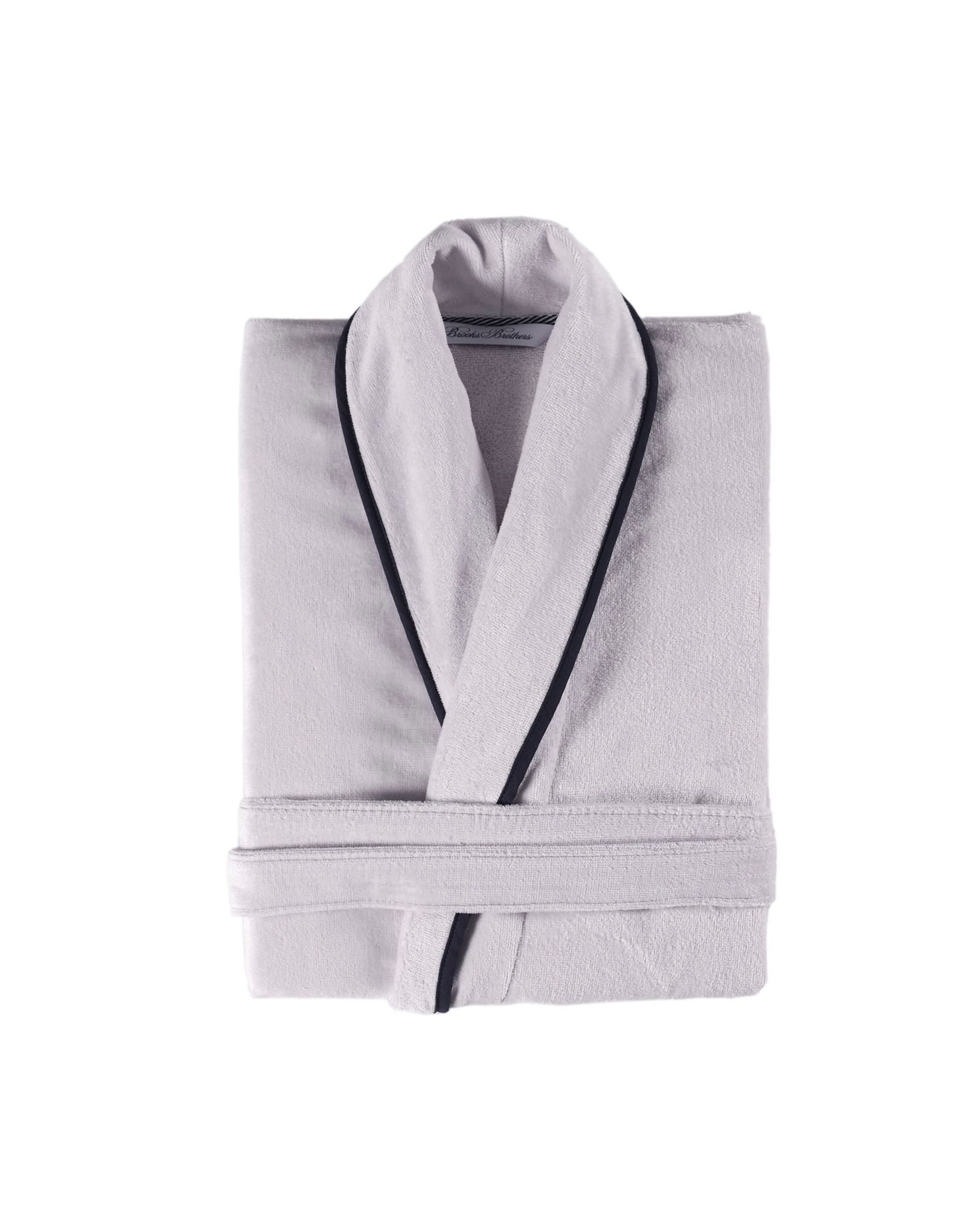  Brooks Brothers Contrast Frame Bathrobe - Silver - Bonton