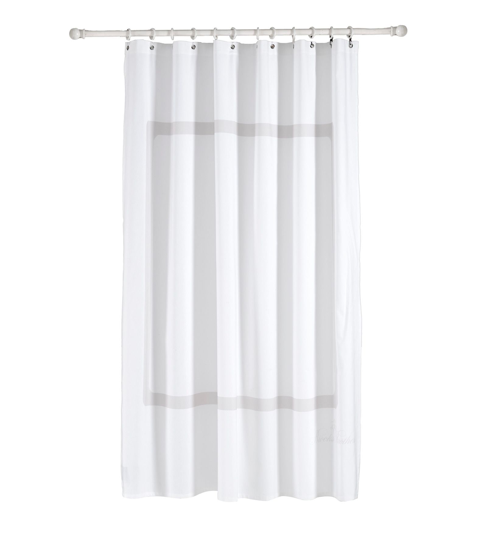  Brooks Brothers Contrast Frame Shower Curtain - White - Bonton