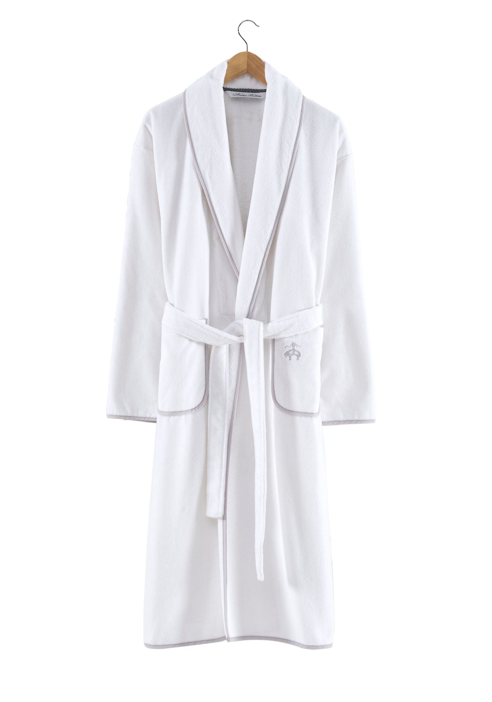  Brooks Brothers Contrast Frame Bathrobe - Deep Jungle - Bonton