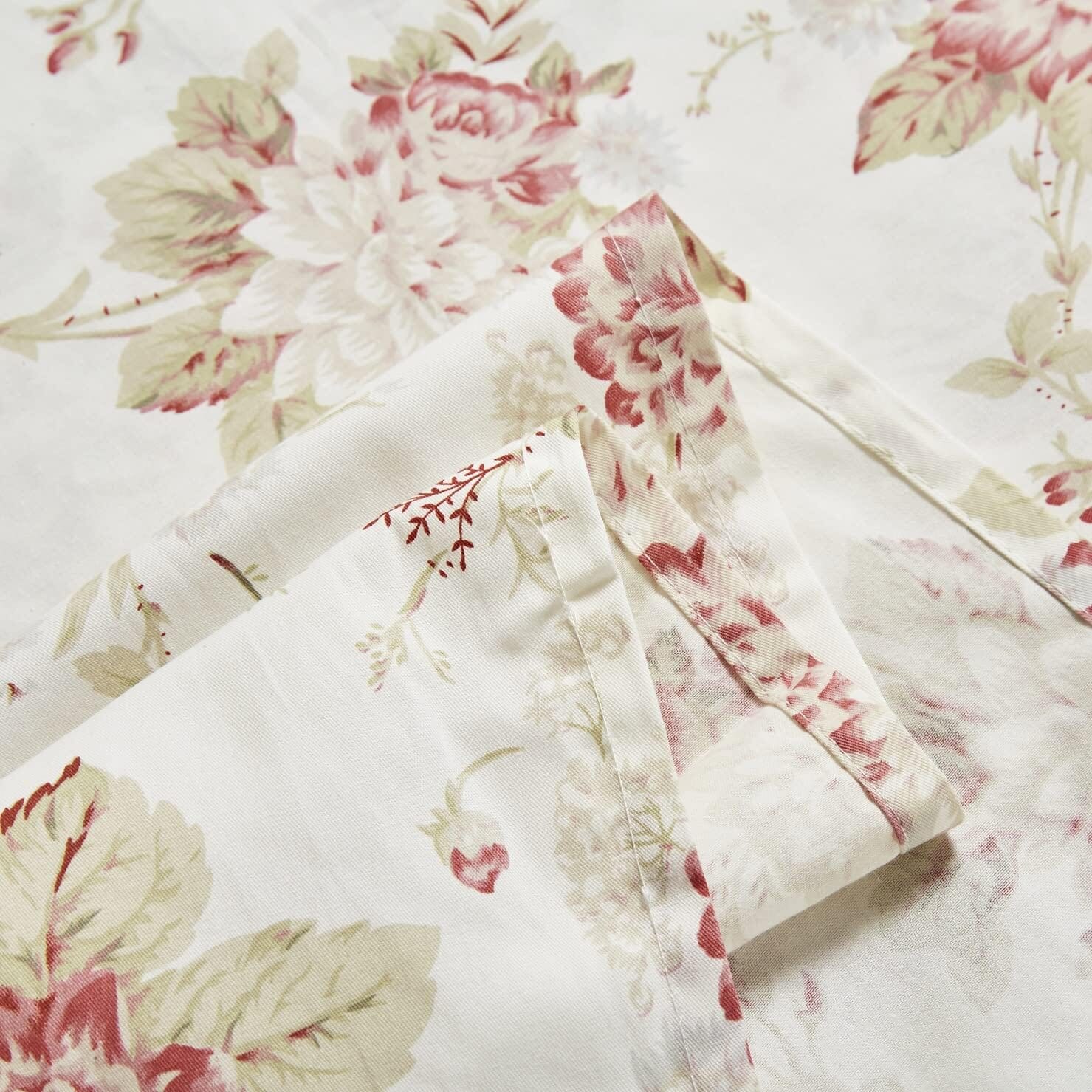  DaDa Bedding Collection DaDa Bedding Hint of Mint Dainty Cottage Floral Roses Cotton Flat Sheet Only w/ Pillow Case (3036) by DaDa Bedding Collection - Twin - Bonton