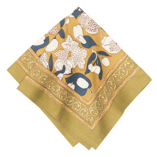 Forest Harvest Mustard & Blue Napkins Set of 6