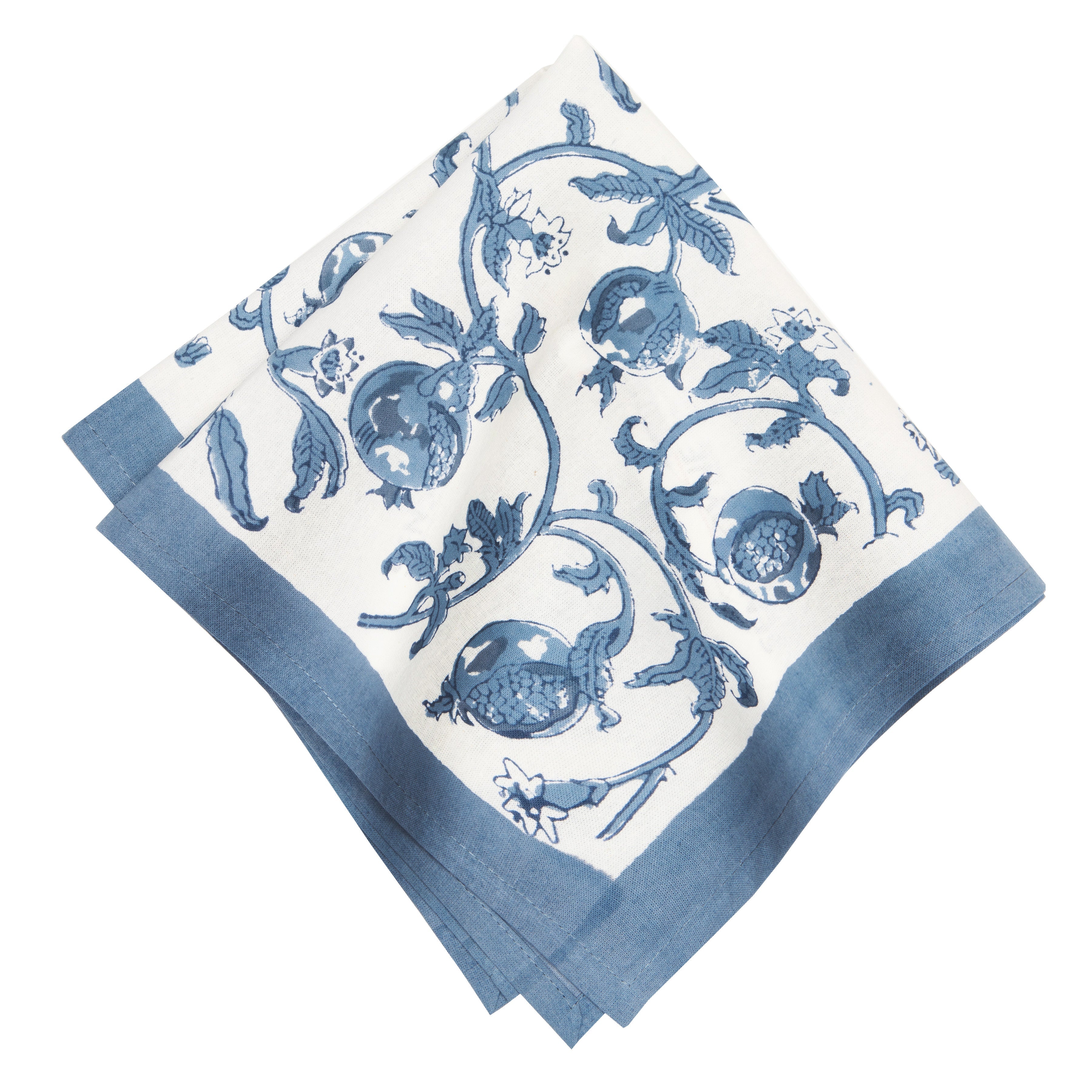  Couleur Nature Cornflower Blue Napkins Set of 6 - Blue - Bonton