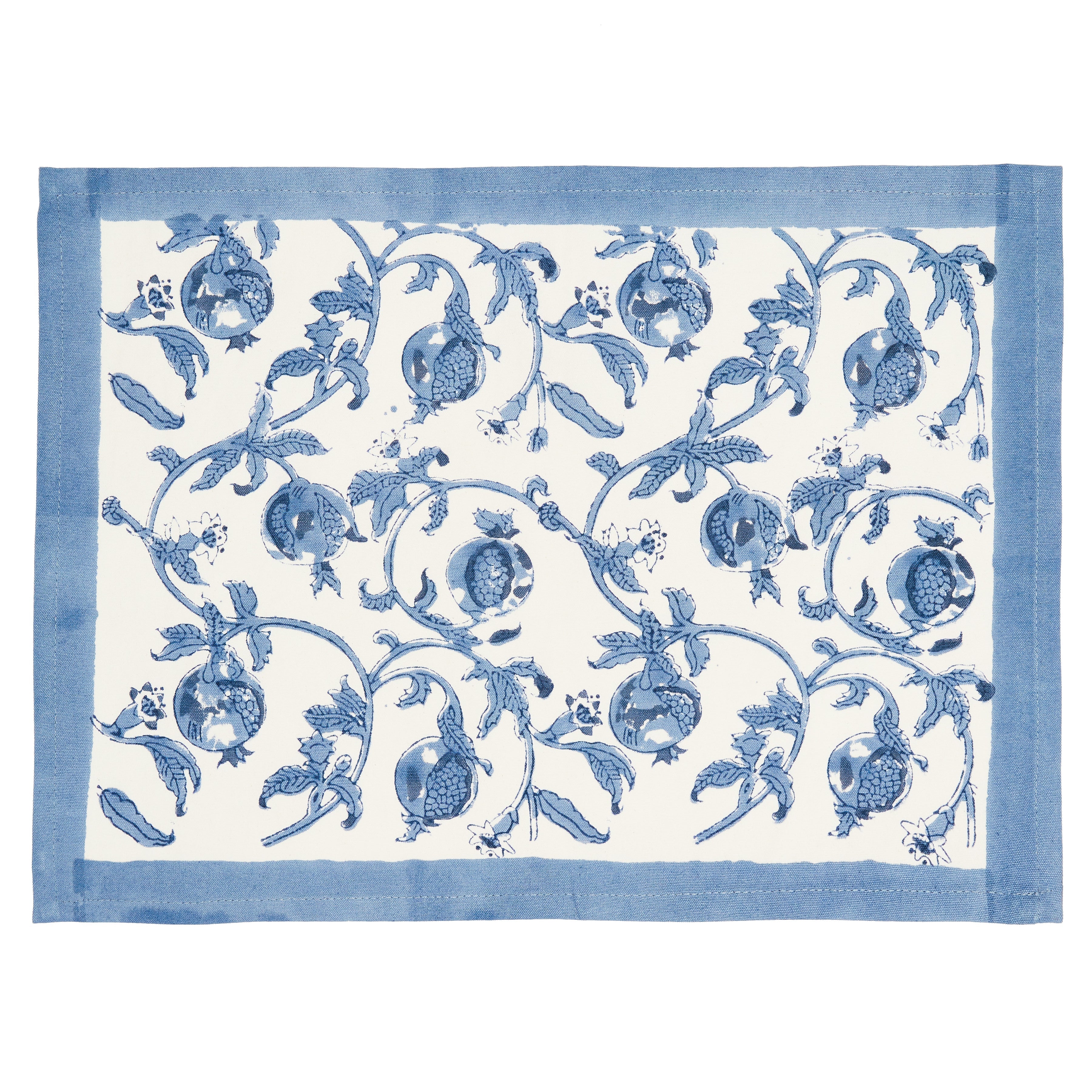  Couleur Nature Cornflower Blue Placemats Set of 6 - Blue - Bonton