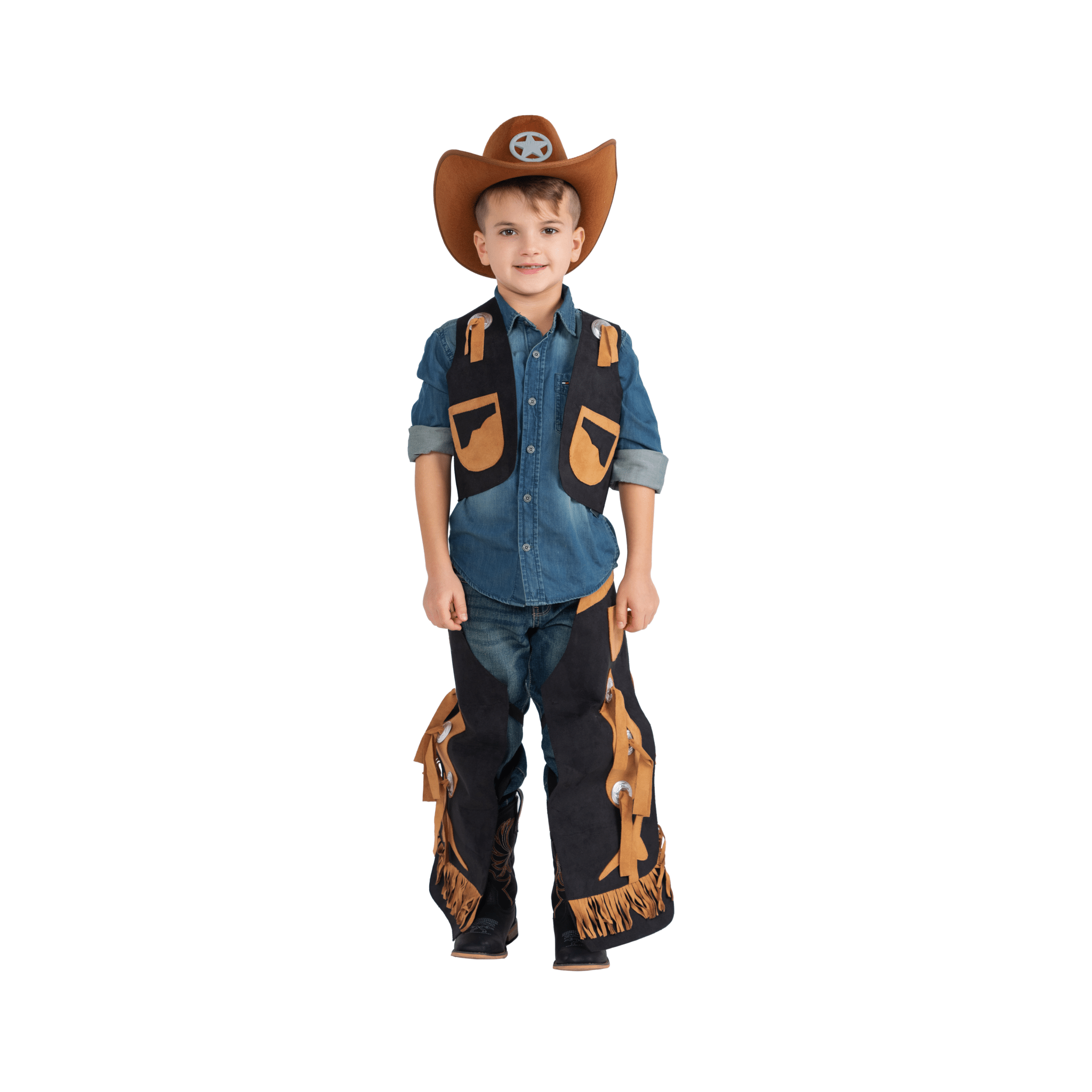  Dress Up America Cowboy Chaps and Vest by Dress Up America - T4 (Toddler 2-3) - Bonton