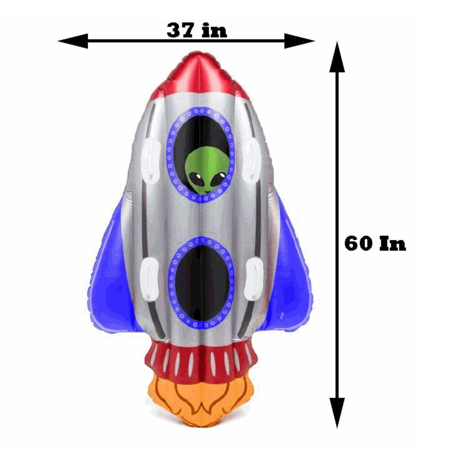  Circle Sales Snowfun: Alien Inflatable Rocket Snow Tube - 2 Person - Double Seat - For Kids & Adults, Durable Outdoor Winter Snow Sled, Cold Resistant - Multi - Bonton