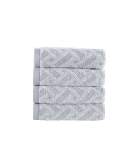 Criss Cross Stripe 4 Piece Hand Towel Set