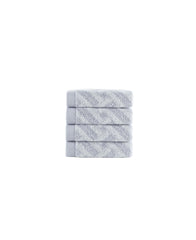 Criss Cross Stripe 4 Piece Wash Towel Set