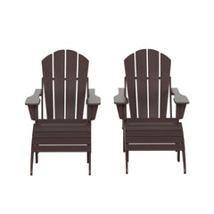 4-Piece Adirondack Conversation Chair with Footrest Ottoman Set