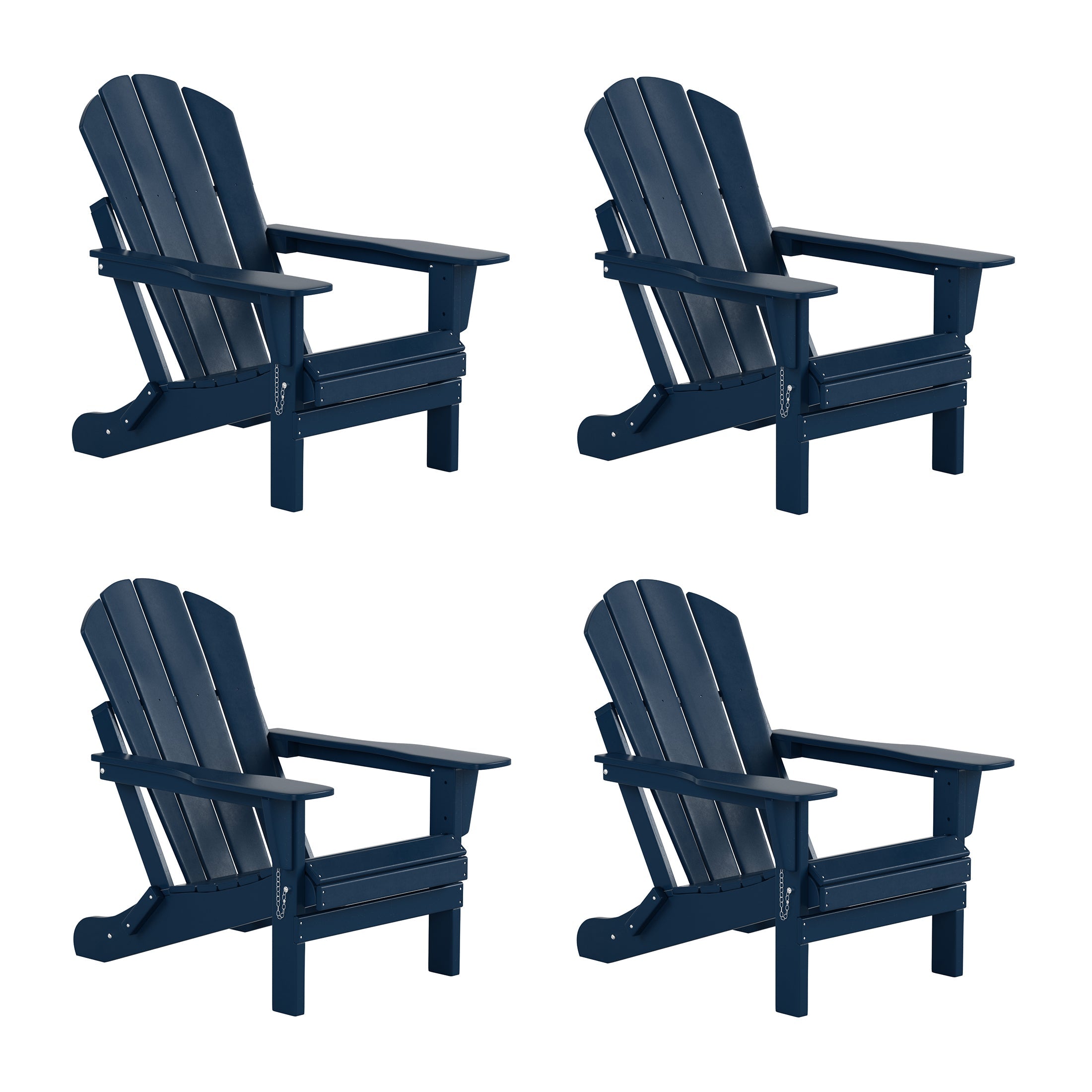  Westin Furniture Outdoor Patio Folding Adirondack Chair, Set of 4 - Dark Brown - Bonton