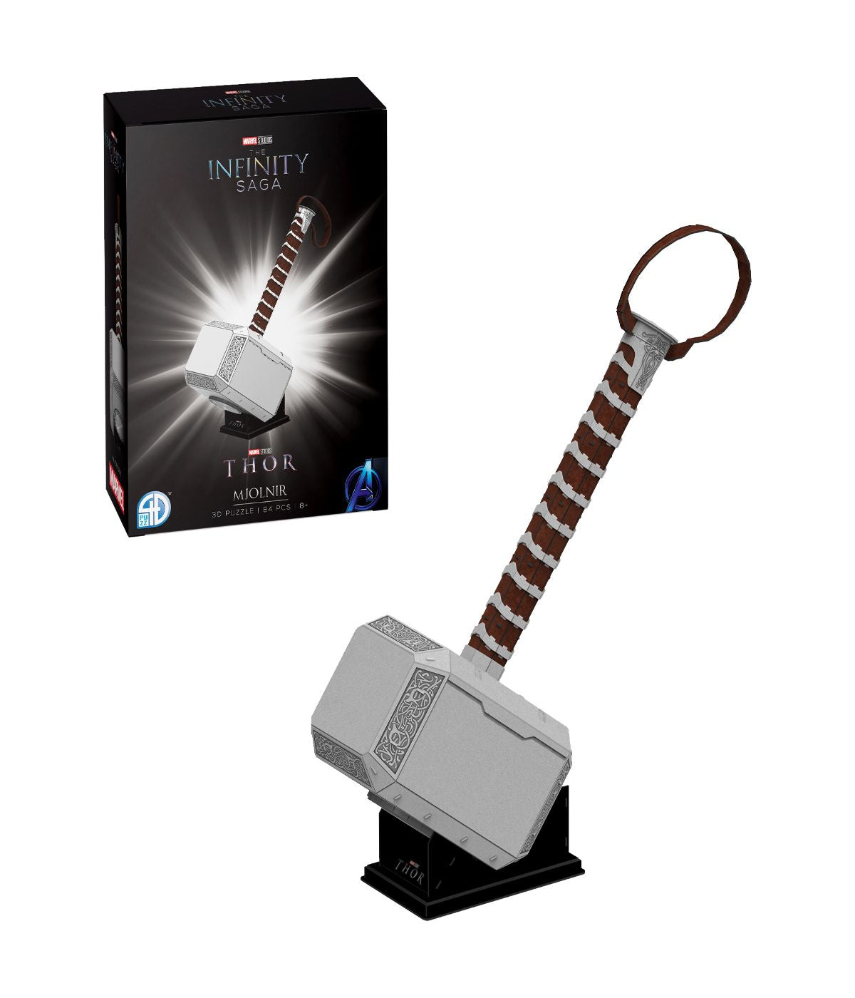  Marvel The Infinity Saga - Mjolnir - Thor's Hammer 3D Puzzle: 84 Pcs Multi - Multi - Bonton