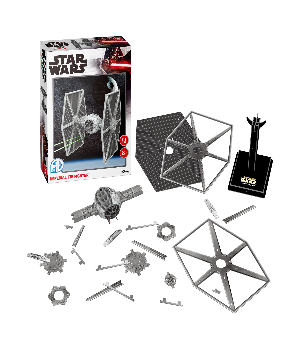  Star Wars - Imperial TIE Fighter Paper Model Kit: 116 Pcs Multi - Multi - Bonton