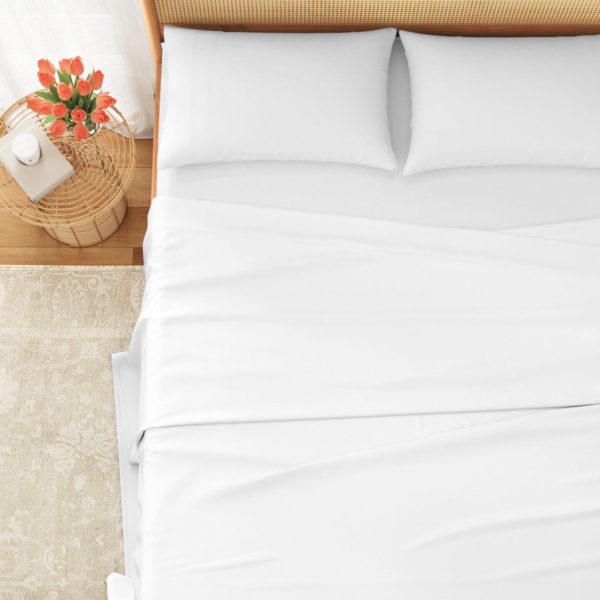  Patina Vie Maison Patina Vie Maison Pre-Washed Microfiber Ultra-Soft Solid Bed Sheet Set - Twin - Bonton
