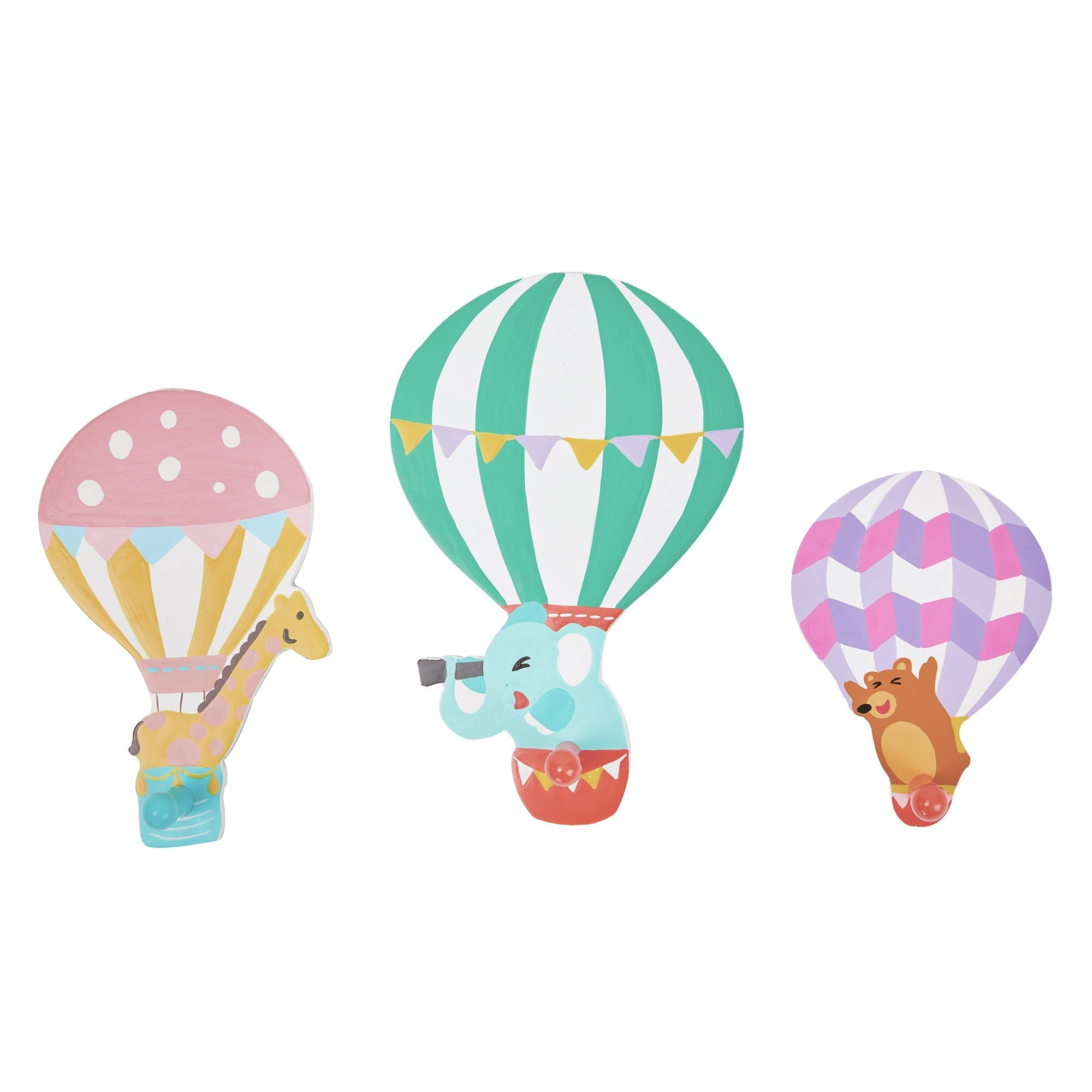  Teamson Kids Fantasy Fields - Toy Furniture - Hot Air Balloons Set Of 3 Peg Hooks - Blue/ Multi-color - Bonton