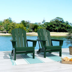 Outdoor Folding Adirondack Chair, Set of 2