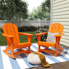 Outdoor Patio Porch Rocking Adirondack Chair, Set of 2