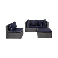 4-Piece Outdoor Patio Sofa Sectional with Back Cushions